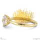 pincushion soltaire lab grown diamond engagement ring yellow gold with 18k yellow gold metal and round shape diamond