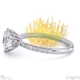 pincushion pave natural diamond engagement ring white gold with 18k white gold metal and round shape diamond