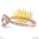 pincushion pave natural diamond engagement ring rose gold with 18k rose gold metal and round shape diamond