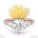 diamond pin cushion round pear trilogy engagement ring rose gold with 9k rose gold metal and round shape diamond