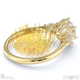 diamond pin cushion round pear trilogy engagement ring yellow gold with 9k yellow gold metal and round shape diamond