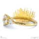 diamond pin cushion round pear trilogy engagement ring yellow gold with 9k yellow gold metal and round shape diamond
