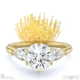 diamond pin cushion round pear trilogy engagement ring yellow gold with 9k yellow gold metal and round shape diamond