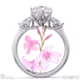 diamond watsonia round pear trilogy engagement ring white gold with 9k white gold metal and round shape diamond
