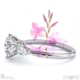 diamond watsonia round pear trilogy engagement ring white gold with 9k white gold metal and round shape diamond