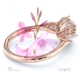 diamond watsonia round pear trilogy engagement ring rose gold with 18k rose gold metal and round shape diamond