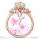 diamond watsonia round pear trilogy engagement ring rose gold with 18k rose gold metal and round shape diamond