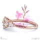 diamond watsonia round pear trilogy engagement ring rose gold with 18k rose gold metal and round shape diamond