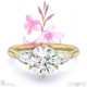 diamond watsonia round pear trilogy engagement ring yellow gold with 9k yellow gold metal and round shape diamond