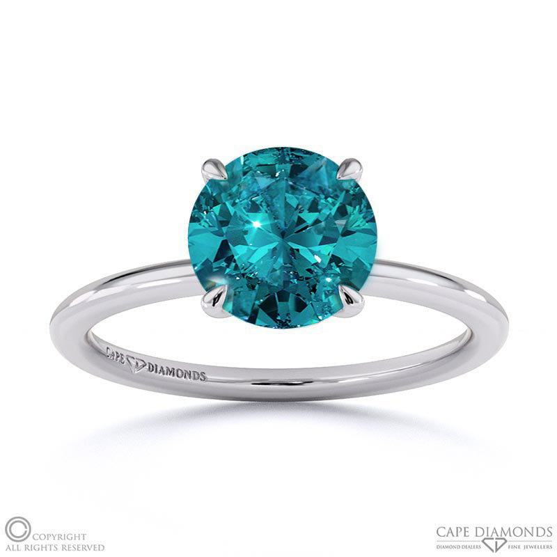 Alexandrite Round Solitaire Claw Engagement Ring White Gold