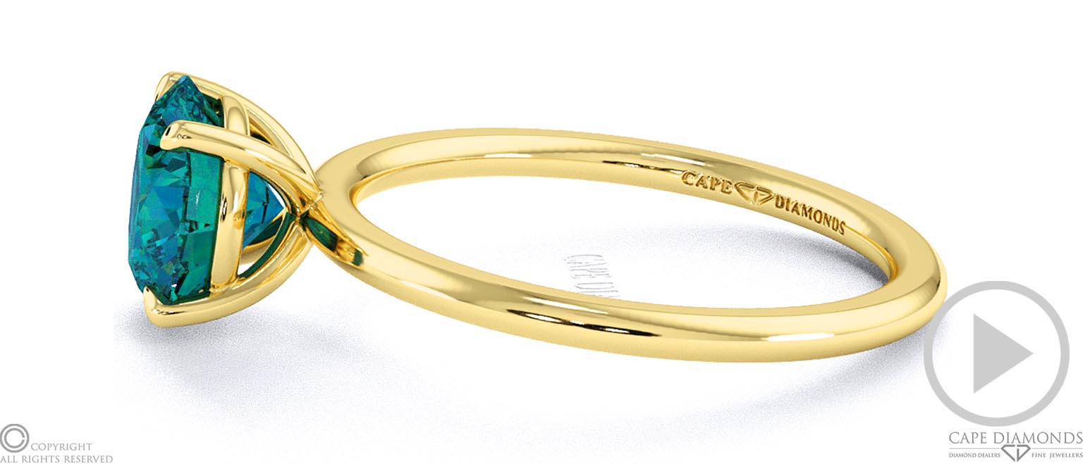 Alexandrite Round Solitaire Claw Engagement Ring Yellow Gold top video