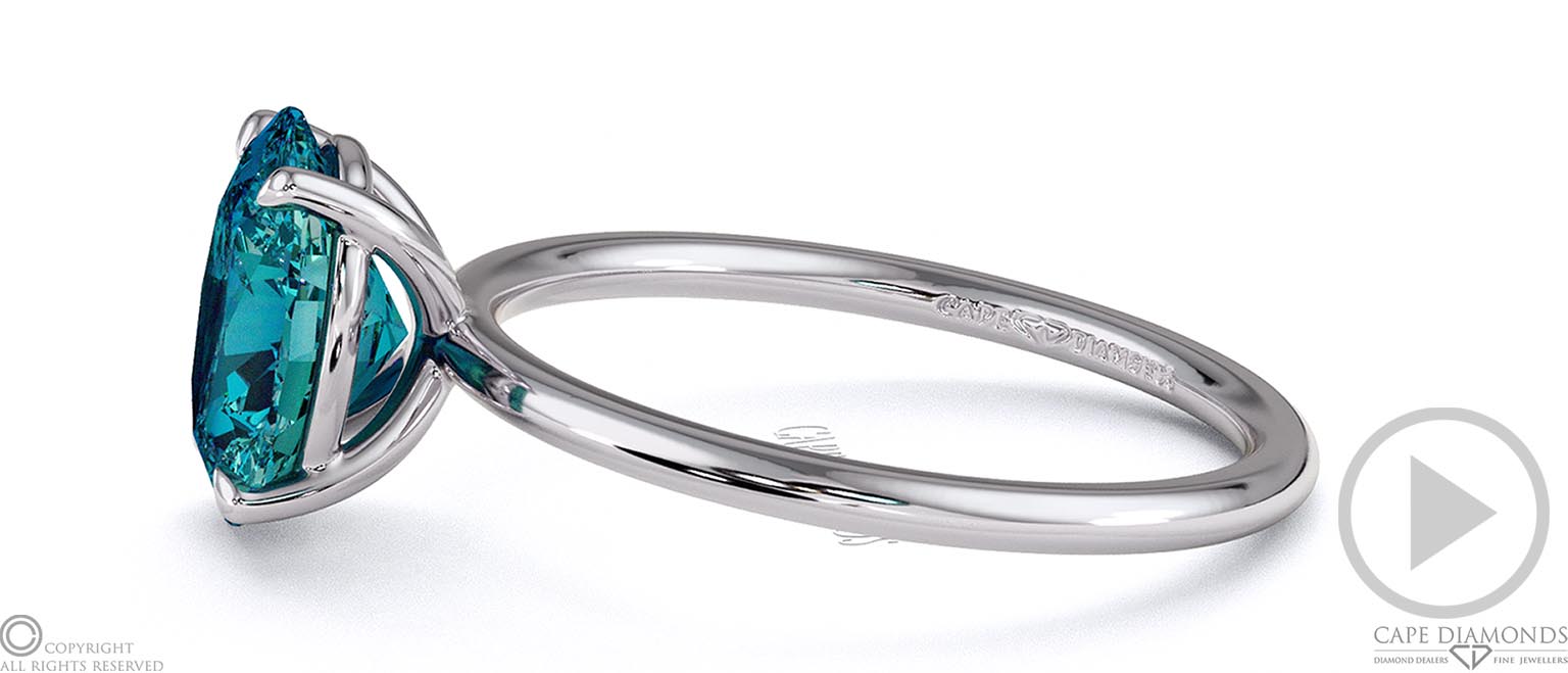 Alexandrite Oval Solitaire Claw Engagement Ring Platinum top video