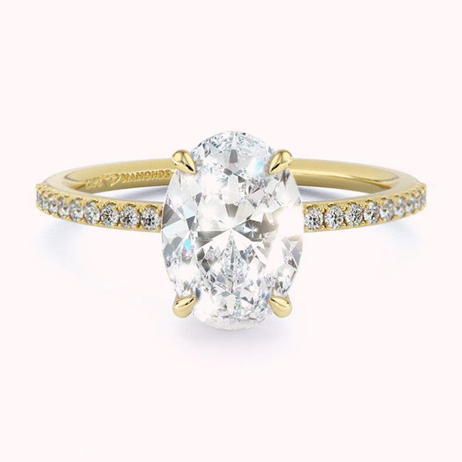 Oval Cut Yellow Gold Diamond Engagement Rings