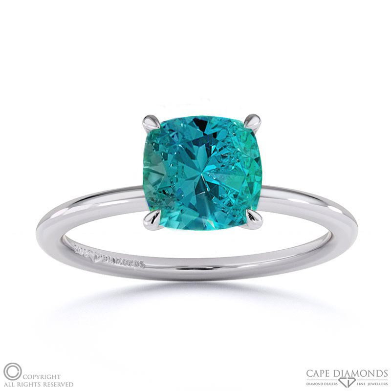 Alexandrite Cushion Solitaire Claw Engagement Ring White Gold