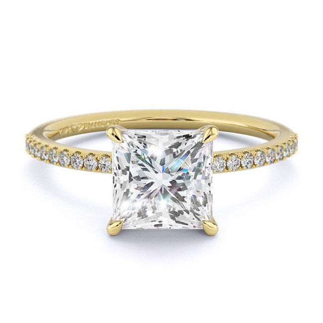Princess Cut Yellow Gold Diamond Engagement Rings