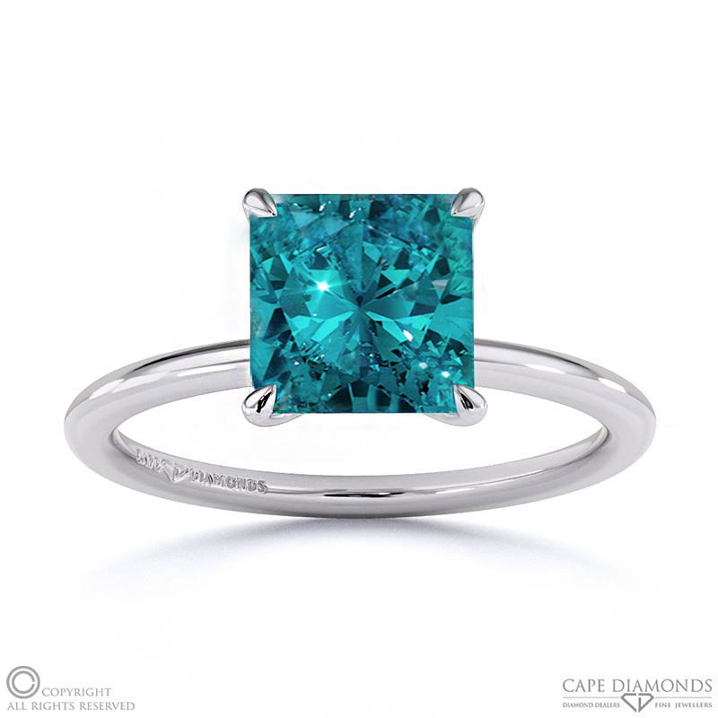 Alexandrite Princess Solitaire Claw Engagement Ring White Gold