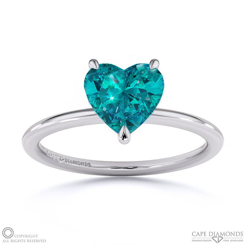 Alexandrite Heart Solitaire Claw Engagement Ring White Gold