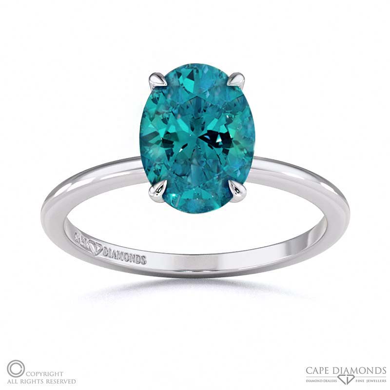 Alexandrite Hidden Halo Oval Cut Solitaire Engagement Ring White Gold