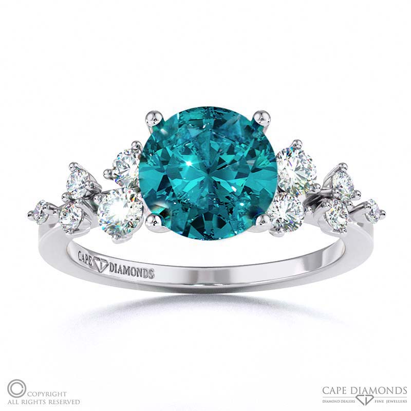 Alexandrite Fairy Side Stone Engagement Ring White Gold
