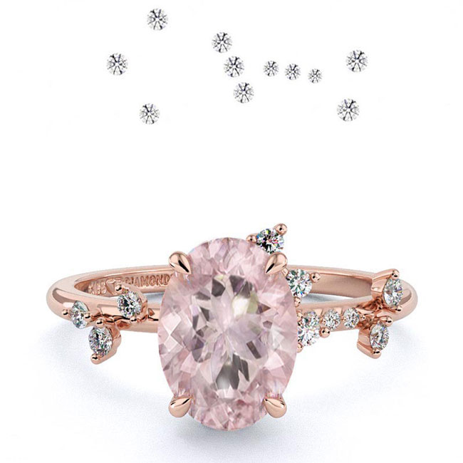 Rose Gold Celestial Morganite Engagement Rings