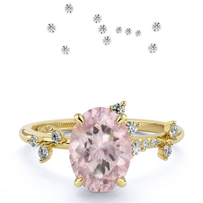 Yellow Gold Celestial Morganite Engagement Rings