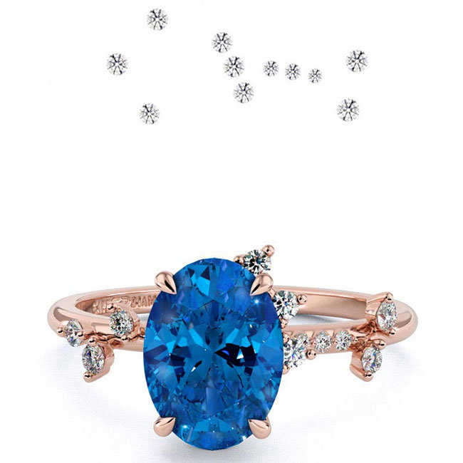 Rose Gold Celestial Sapphire Engagement Rings