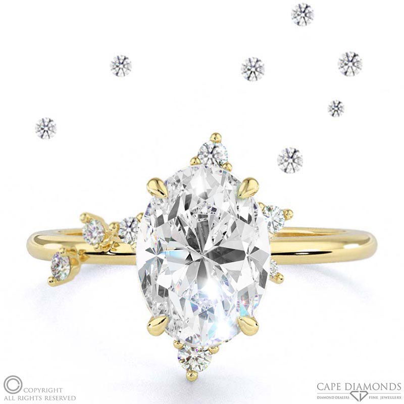 Yellow Gold Diamond Constellation Engagement Rings
