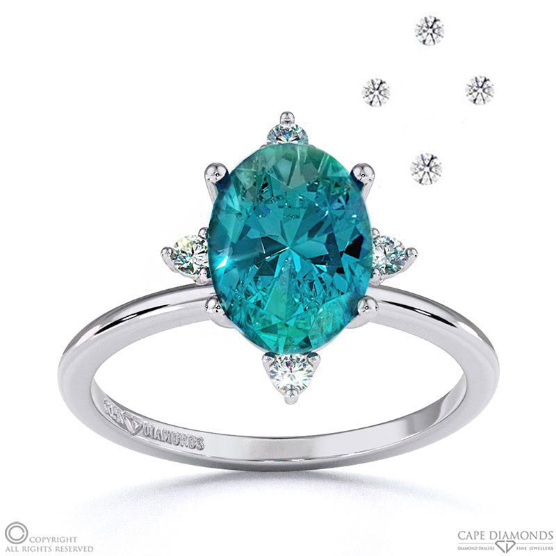 Southerland Sparkle Star Alexandrite Engagement Ring White Gold