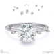 starlit hidden halo round diamond side stone engagement ring white gold with 9k white gold metal and round shape diamond