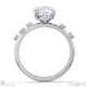 starlit hidden halo round diamond side stone engagement ring white gold with 9k white gold metal and round shape diamond