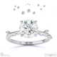 starlit hidden halo round diamond side stone engagement ring white gold with 9k white gold metal and round shape diamond