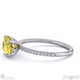 yellow natural diamond east west oval cut side stones engagement ring white gold with 18k white gold metal and oval shape diamond