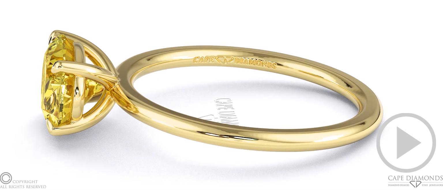 Yellow Lab Grown Diamond East West Oval Solitaire Engagement Ring Yellow Gold top video