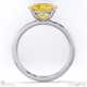 yellow natural diamond east west oval cut solitaire engagement ring platinum with platinum metal and oval shape diamond