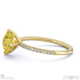 yellow lab grown diamond cushion cut east to west pave engagement ring yellow gold with 18k yellow gold metal and cushion shape diamond
