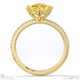 yellow lab grown diamond cushion cut east to west pave engagement ring yellow gold with 18k yellow gold metal and cushion shape diamond