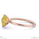 yellow natural diamond east west cushion cut solitaire engagement ring rose gold with 9k rose gold metal and cushion shape diamond