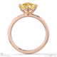 yellow natural diamond east west cushion cut solitaire engagement ring rose gold with 9k rose gold metal and cushion shape diamond