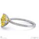 yellow lab grown diamond east west princess cut sidestones engagement ring white gold with 18k white gold metal and princess shape diamond