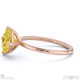 yellow natural diamond east west princess cut solitaire engagement ring rose gold with 9k rose gold metal and princess shape diamond