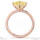 yellow natural diamond east west princess cut solitaire engagement ring rose gold with 9k rose gold metal and princess shape diamond