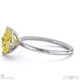 yellow lab grown diamond east west princess cut solitaire engagement ring white gold with 9k white gold metal and princess shape diamond