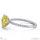 yellow lab grown diamond asscher cut east to west pave engagement ring platinum with platinum metal and asscher shape diamond