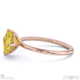 yellow lab grown diamond east west asscher solitaire engagement ring rose gold with 9k rose gold metal and asscher shape diamond