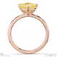yellow lab grown diamond east west asscher solitaire engagement ring rose gold with 9k rose gold metal and asscher shape diamond