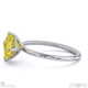 yellow natural diamond east west asscher solitaire engagement ring platinum with platinum metal and asscher shape diamond
