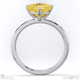 yellow natural diamond east west asscher solitaire engagement ring platinum with platinum metal and asscher shape diamond
