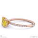 yellow natural diamond emerald cut pave east to west engagement ring rose gold with 9k rose gold metal and emerald shape diamond
