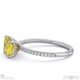yellow lab grown diamond emerald cut pave east to west engagement ring platinum with platinum metal and emerald shape diamond