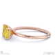 yellow lab grown diamond east west emerald cut solitaire engagement ring rose gold with 9k rose gold metal and emerald shape diamond